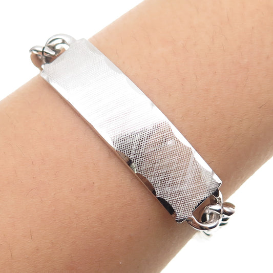 KALBE 925 Sterling Silver Vintage Curb Link ID Bracelet 7.75"