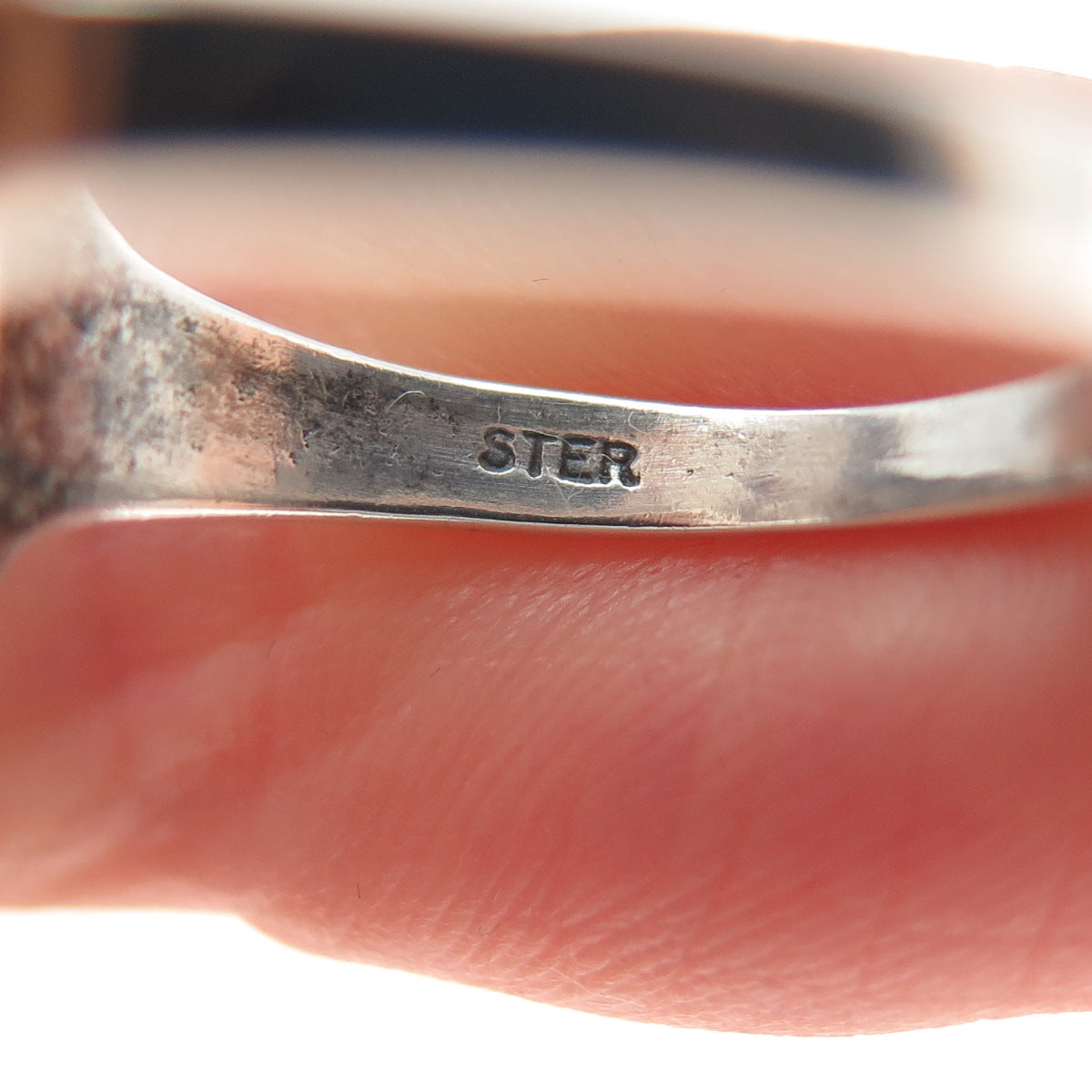 SILVER FOX 925 Sterling Vintage Modernist Dotted Oxidized Ring Size 6.25