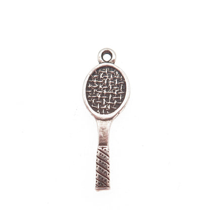 Sunwest 925 Sterling Silver Vintage Tennis Racket Oxidized Charm Pendant