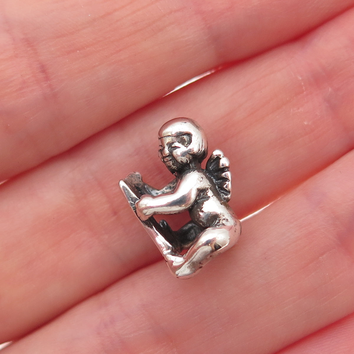 Trollbeads LAA 925 Sterling Silver 1st Birthday Cherub Slide Bead Charm