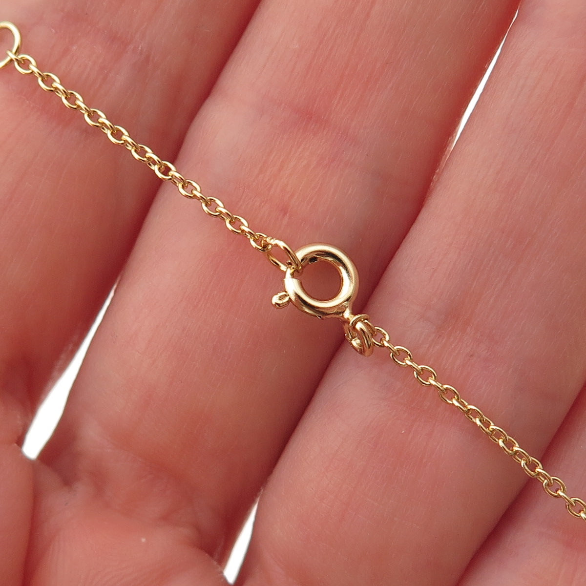 Han Sterling Silver Gold Plated Real MOP & C Z Cross Cable Chain Necklace 16-18"