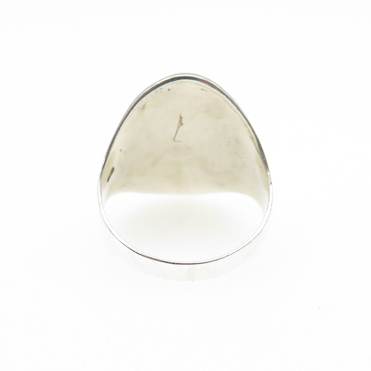 925 Sterling Silver Vintage Real Black Onyx Peace Symbol Ring Size 9.75