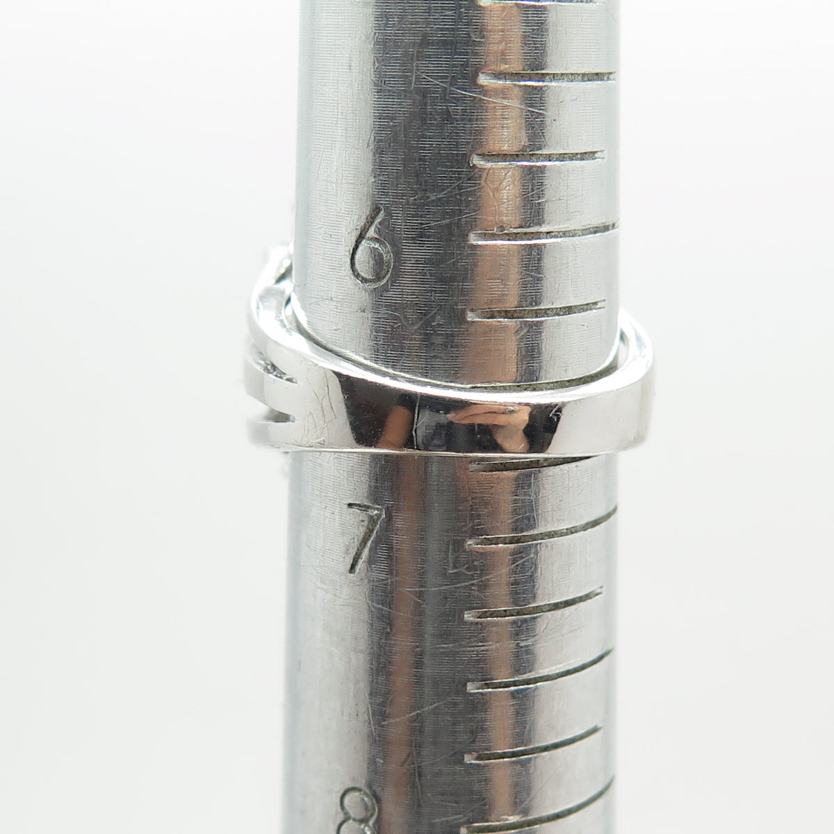 925 Sterling Silver Real Blue Sapphire & White Topaz Gemstone Ring Size 6.75