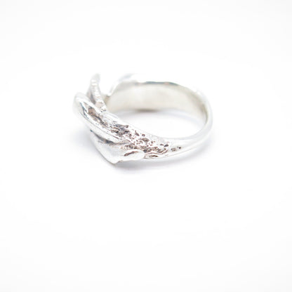925 Sterling Silver Vintage Modernist Ring Size 7