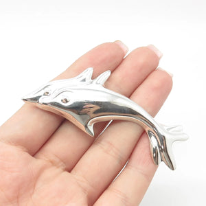 925 Sterling Silver Vintage Mexico Couple of Friendly Dolphin Pin Brooch