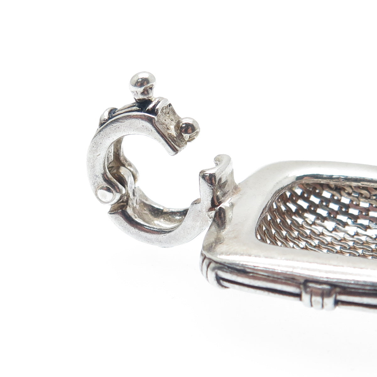 ESPO SIG Joseph Esposito 925 Sterling Silver Vintage Mesh Dome Oxidized Pendant