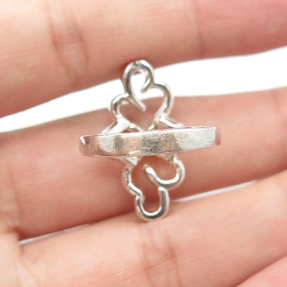 925 Sterling Silver Vintage Swirl Cocktail Ring Size 5.5