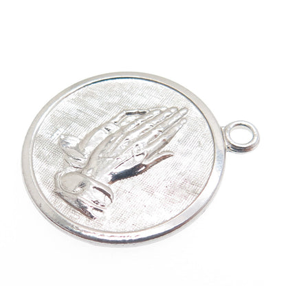 TOWN & COUNTRY 925 Sterling Silver Vintage Prayer Hands Minimalist Charm Pendant