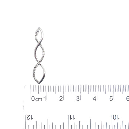 925 Sterling Silver Real Round-Cut Diamond Twisted Infinity Charm Pendant