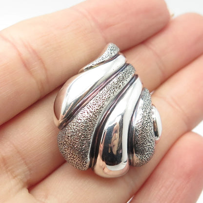 925 Sterling Silver Vintage Italy Milor Ribbed Pendant