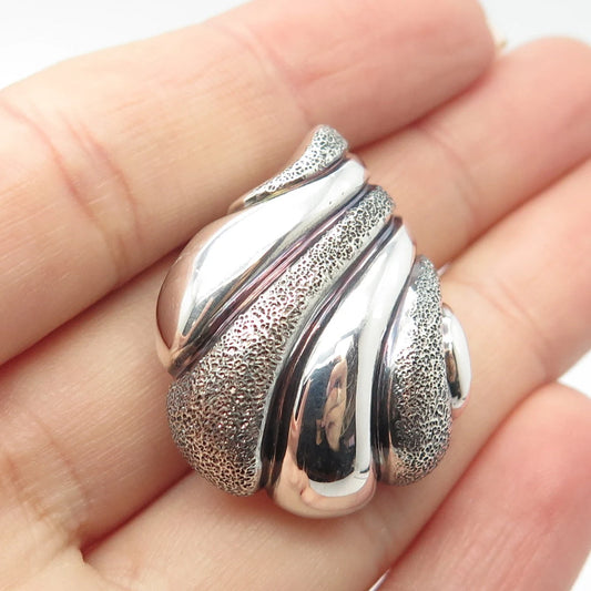 925 Sterling Silver Vintage Italy Milor Ribbed Pendant