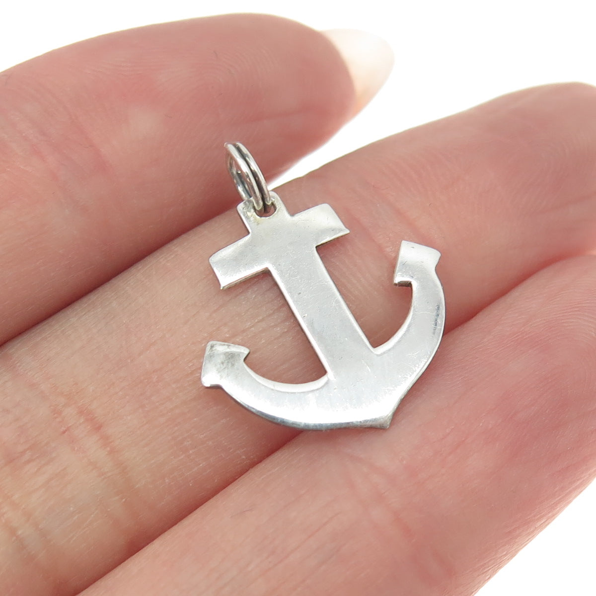 925 Sterling Silver Vintage Anchor Charm Pendant