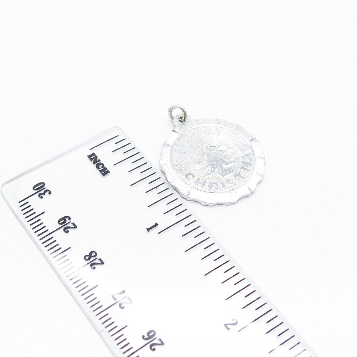 925 Sterling Silver Vintage "Merry Christmas" Charm Pendant