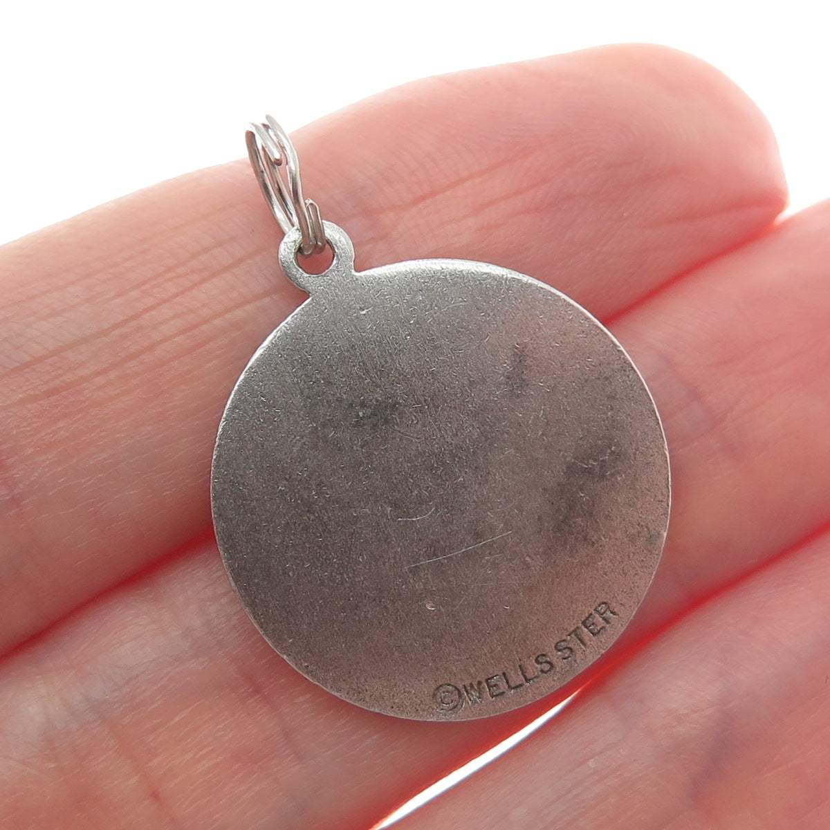 WELLS 925 Sterling Silver Vintage Enamel Masonic Youth Group Charm Pendant