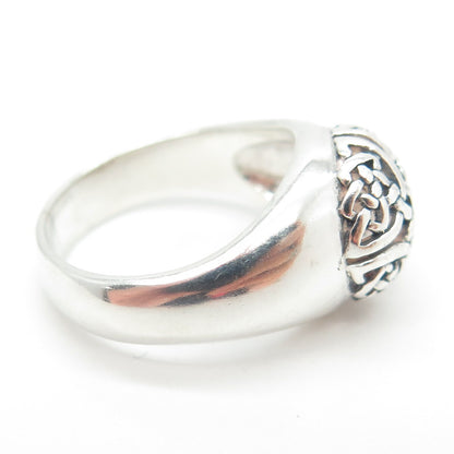 925 Sterling Silver Vintage Celtic Knot Dome Ring Size 6