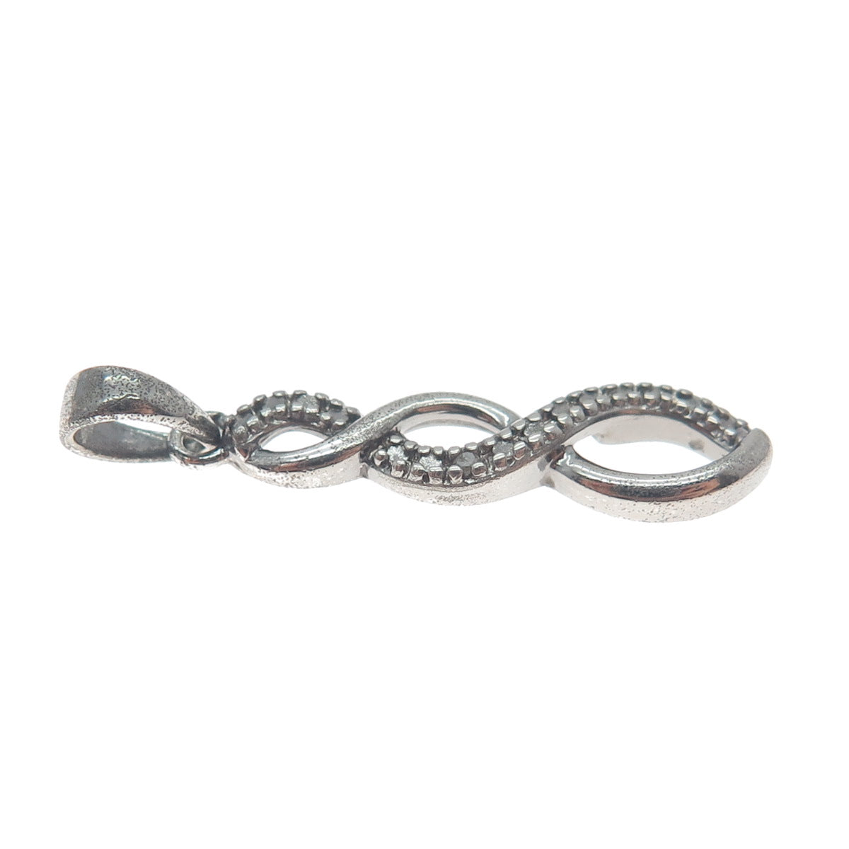 ROSS SIMONS Sterling Silver Black Rhodium Real Diamond Accent Infinity Pendant