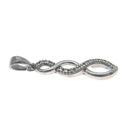 ROSS SIMONS Sterling Silver Black Rhodium Real Diamond Accent Infinity Pendant