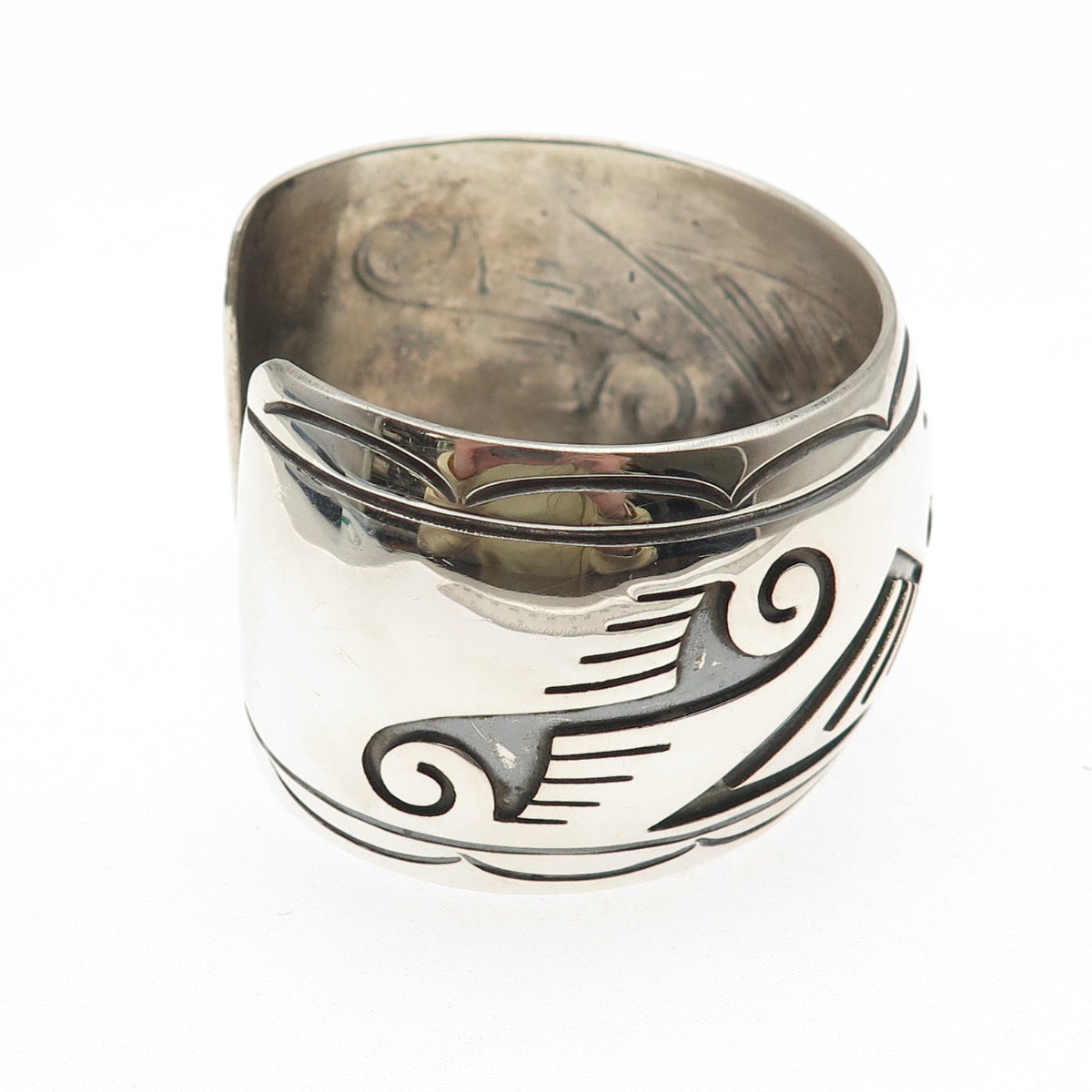 Kelvis Josh Navajo Old Pawn Sterling Silver Vintage Adjustable Bracelet 6.75"