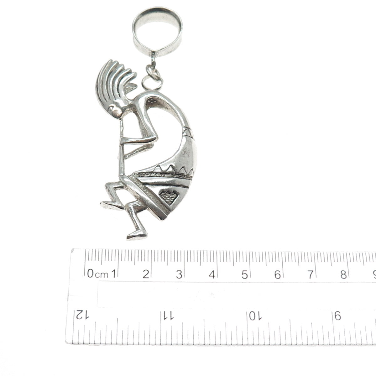 Old Pawn 925 Sterling Silver Vintage Southwestern Kokopelli Tribal Charm Pendant