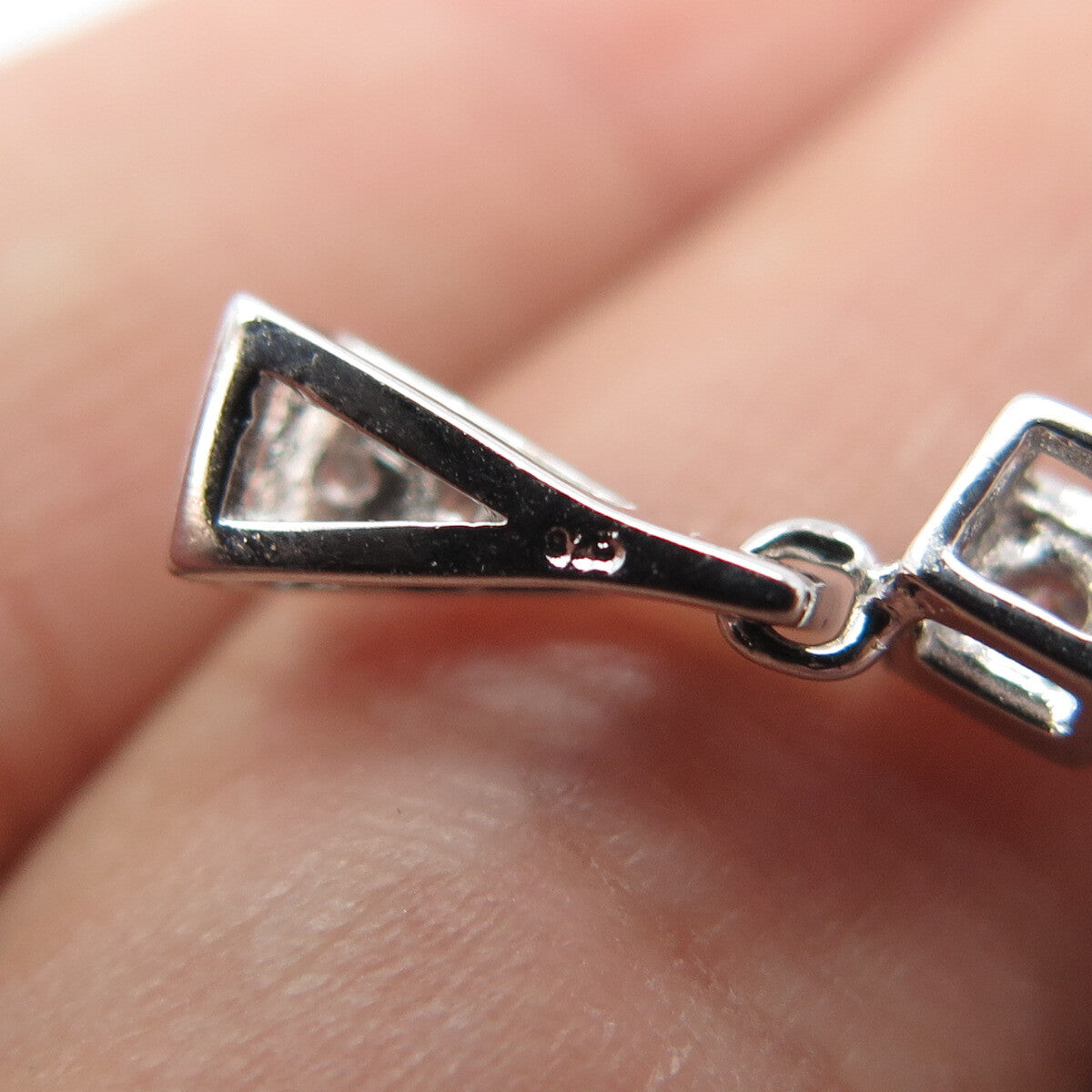 925 Sterling Silver White & Yellow C Z Pendant