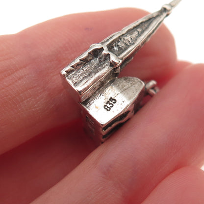 835 Silver Antique Art Deco St. Stephen's Cathedral Vienna 3D Charm Pendant