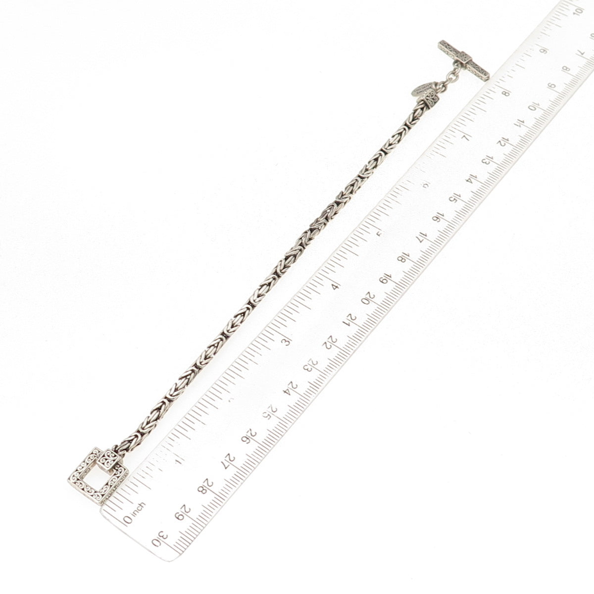 Lois Hill 925 Sterling Silver Vintage Journey Byzantine Link Bracelet 7.5"