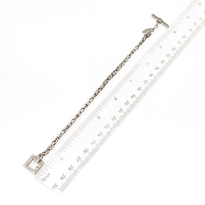 Lois Hill 925 Sterling Silver Vintage Journey Byzantine Link Bracelet 7.5"