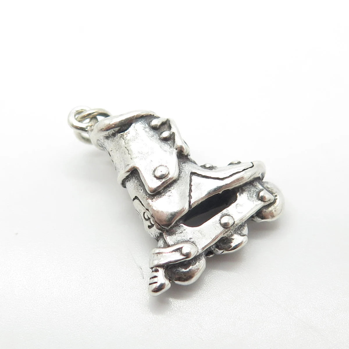 925 Sterling Silver Vintage Roller Skates Handcrafted 3D Pendant