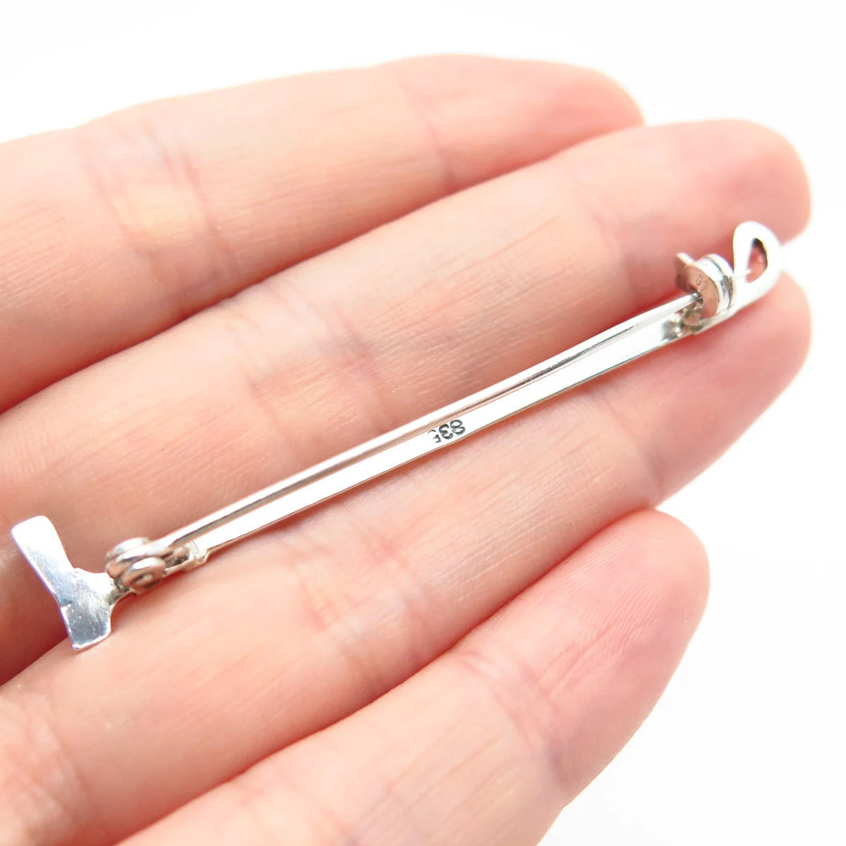 835 Silver Vintage Golf Club Pin Brooch