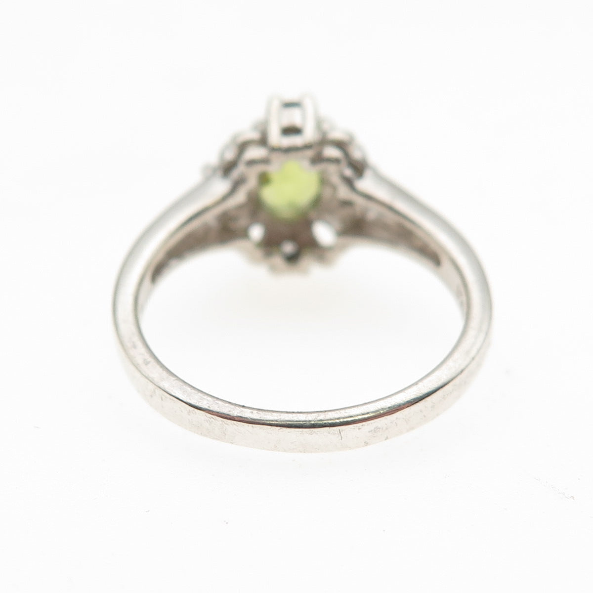 RJ GRAZIANO 925 Sterling Silver Vintage Real Peridot & C Z Ring Size 6