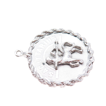 925 Sterling Silver Vintage Sagittarius Zodiac Sign Charm Pendant