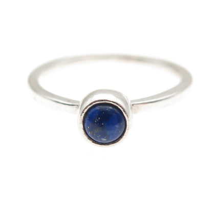 925 Sterling Silver Vintage Real Lapis Lazuli Ring Size 9.25