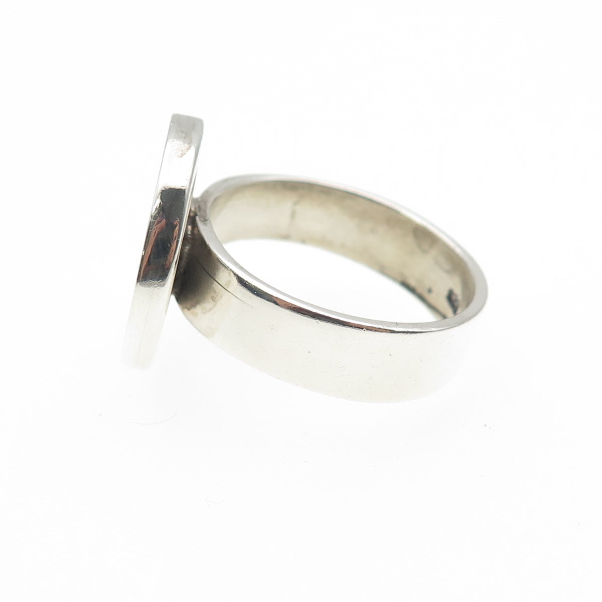 925 Sterling Silver Vintage Mexico Aztec Shadow Box Oxidized Ring Size 11