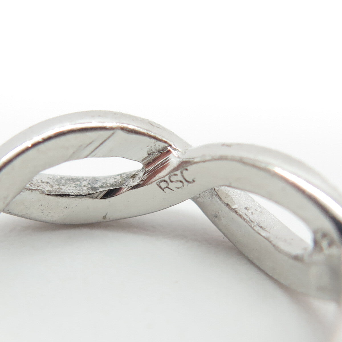 925 Sterling Silver All Around Infinity Link Band Ring Size 7.25