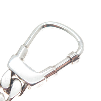 925 Sterling Silver Vintage Italy Engravable Tag Key Ring Fob Chain Holder