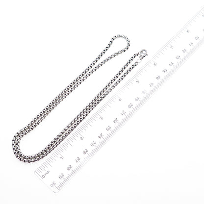 DAVID YURMAN 925 Sterling Silver Round Box Chain Necklace 24"