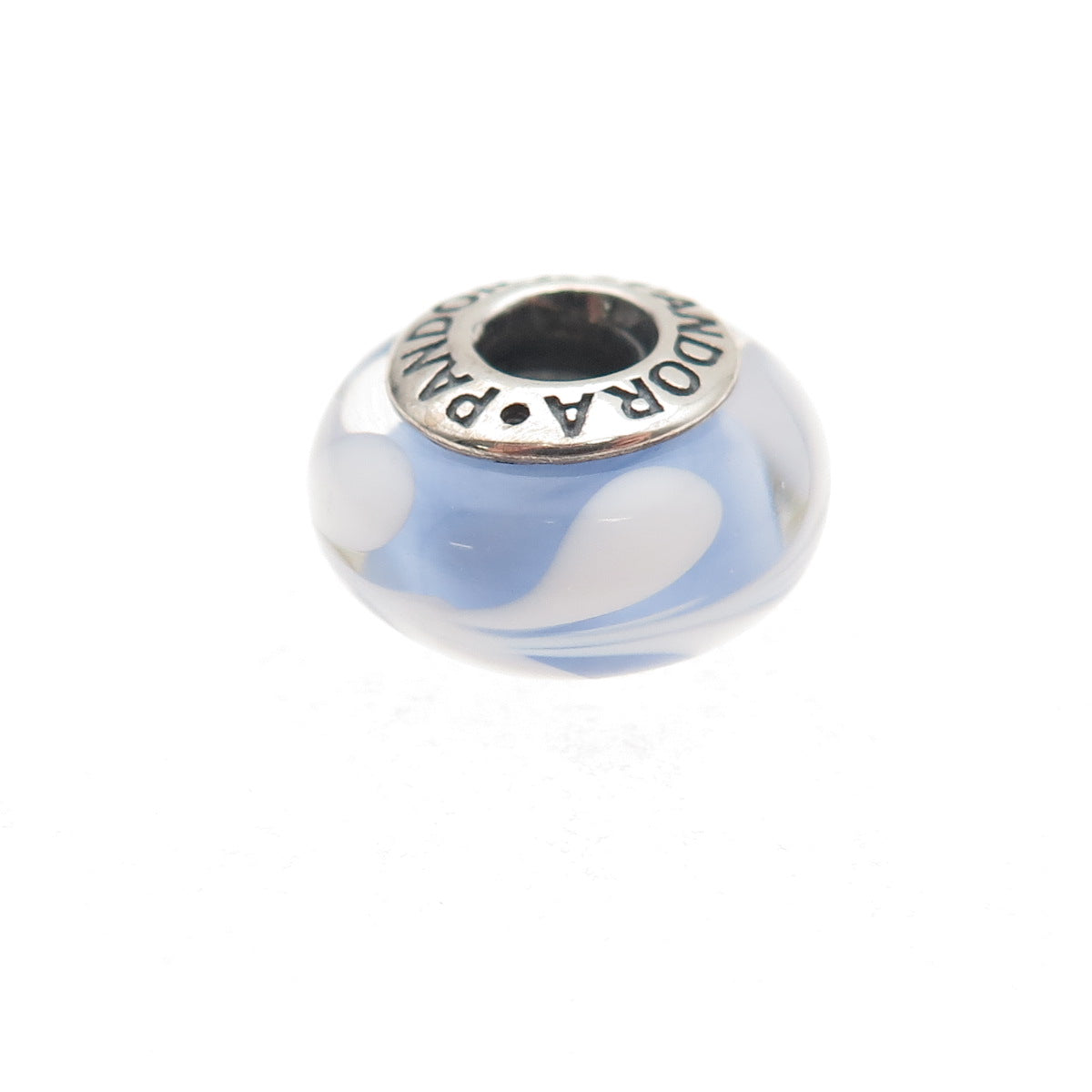 Pandora 925 Sterling Silver Murano Glass Slide Bead Charm