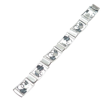 FIR. MUNKSGAARD 925 Sterling Vintage Denmark Grape Panel Link Bracelet 7.5" #244