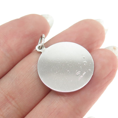 925 Sterling Silver Vintage "Class of 75" Round Graduation Pendant