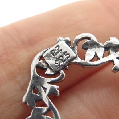 OR PAZ PZ 925 Sterling Silver Vintage Floral Teardrop Cable Chain Necklace 16"