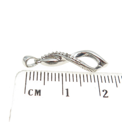 925 Sterling Silver Real Diamond Accent Infinity Pendant