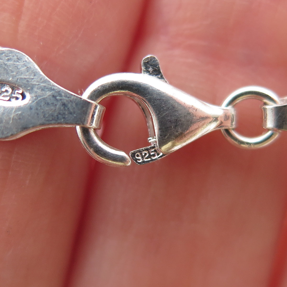 925 Sterling Silver Vintage Italy Double Curb Link Bracelet 7.25"