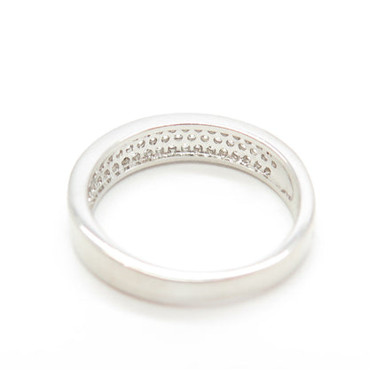 925 Sterling Silver Pave C Z Ring Size 7.25