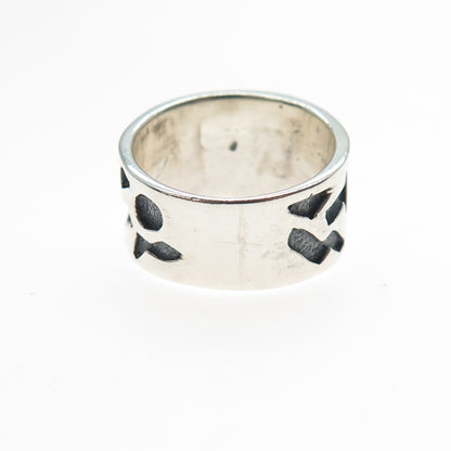 925 Sterling Silver Vintage Modernist Arrow Oxidized Ring Size 7
