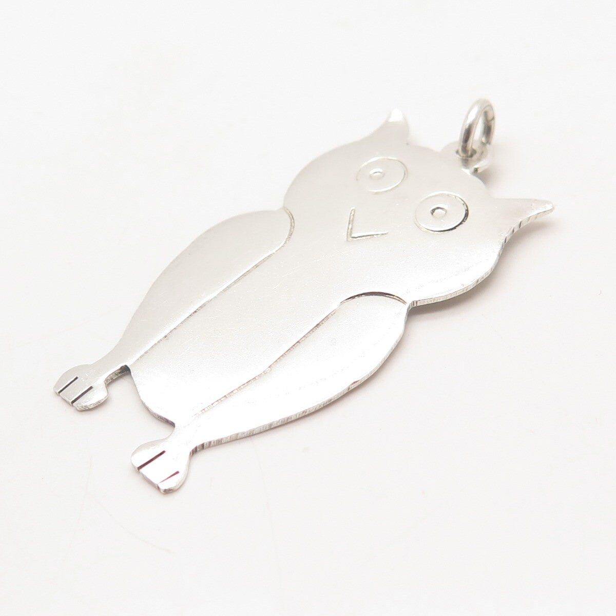 925 Sterling Silver Vintage Wise Owl Pendant
