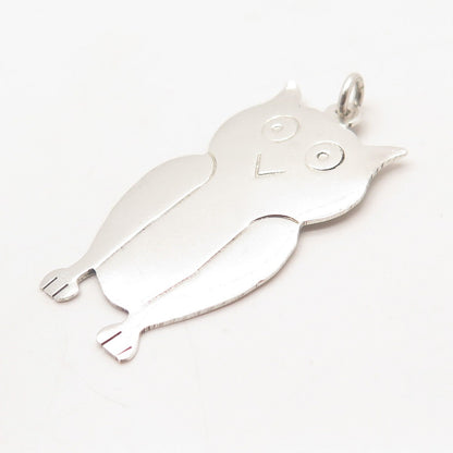 925 Sterling Silver Vintage Wise Owl Pendant