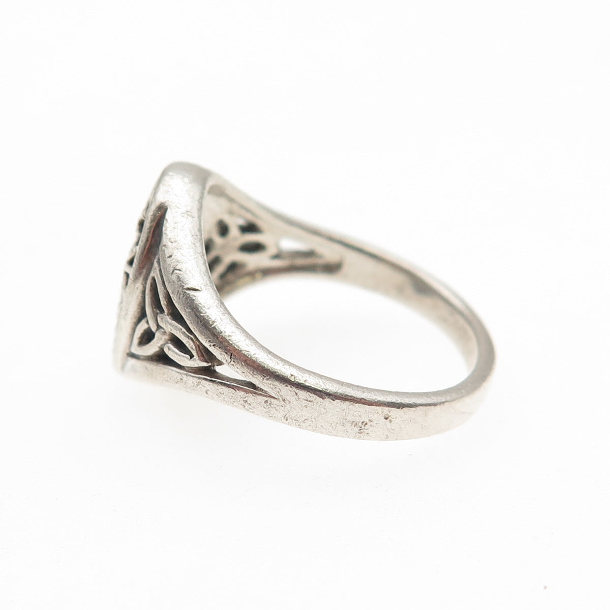 BLING 925 Sterling Vintage Celtic Night Day Sun Moon Tree of Life Ring Size 6