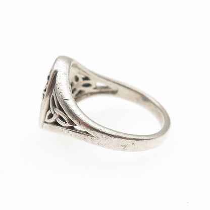 BLING 925 Sterling Vintage Celtic Night Day Sun Moon Tree of Life Ring Size 6