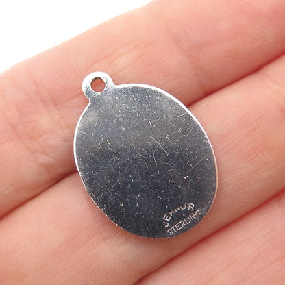 JEANOR Sterling Silver Vintage Merry Christmas Praying Hands Mini Charm Pendant