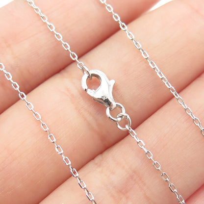 925 Sterling Silver Round-Cut C Z Letter "S" Initial Cable Chain Necklace 16-18"
